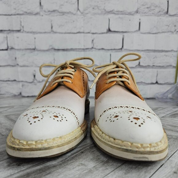 Jimmy Choo Womens EU 40 US 9 Shoes Tan Cap Toe Leather Oxford Italy Made Luxury - Picture 4 of 16